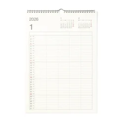 Agendas Et Calendriers^Muji Calendrier mural familial 2026 en papier bagasse - Format A3