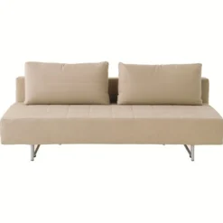 Canapés Et Repose-Pieds^Muji Canapé convertible 2 places en lin naturel beige (Dont Eco‐part 8,50 €)