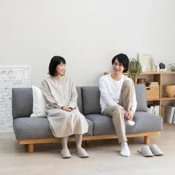 Canapés Et Repose-Pieds^Muji Canapé en polyester tissé sans accoudoirs ‐ 2 places, Gris