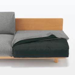 Canapés Et Repose-Pieds^Muji Canapé en polyester tissé sans accoudoirs ‐ 3 places, Gris