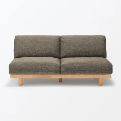 Canapés Et Repose-Pieds^Muji Canapé en polyester tissé sans accoudoirs ‐ 2 places, Marron