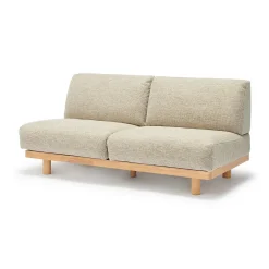 Canapés Et Repose-Pieds^Muji Canapé en polyester tissé sans accoudoirs ‐ 2 places, Beige