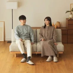 Canapés Et Repose-Pieds^Muji Canapé en polyester tissé sans accoudoirs ‐ 2 places, Beige