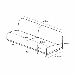 Canapés Et Repose-Pieds^Muji Canapé en polyester tissé sans accoudoirs ‐ 2 places, Beige