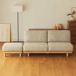 Canapés Et Repose-Pieds^Muji Canapé en polyester tissé sans accoudoirs ‐ 2 places, Beige