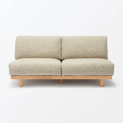 Canapés Et Repose-Pieds^Muji Canapé en polyester tissé sans accoudoirs ‐ 2 places, Beige