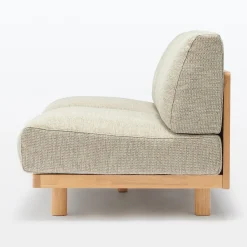 Canapés Et Repose-Pieds^Muji Canapé en polyester tissé sans accoudoirs ‐ 2 places, Beige