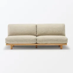 Canapés Et Repose-Pieds^Muji Canapé en polyester tissé sans accoudoirs ‐ 3 places, Beige