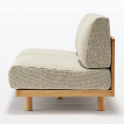 Canapés Et Repose-Pieds^Muji Canapé en polyester tissé sans accoudoirs ‐ 3 places, Beige