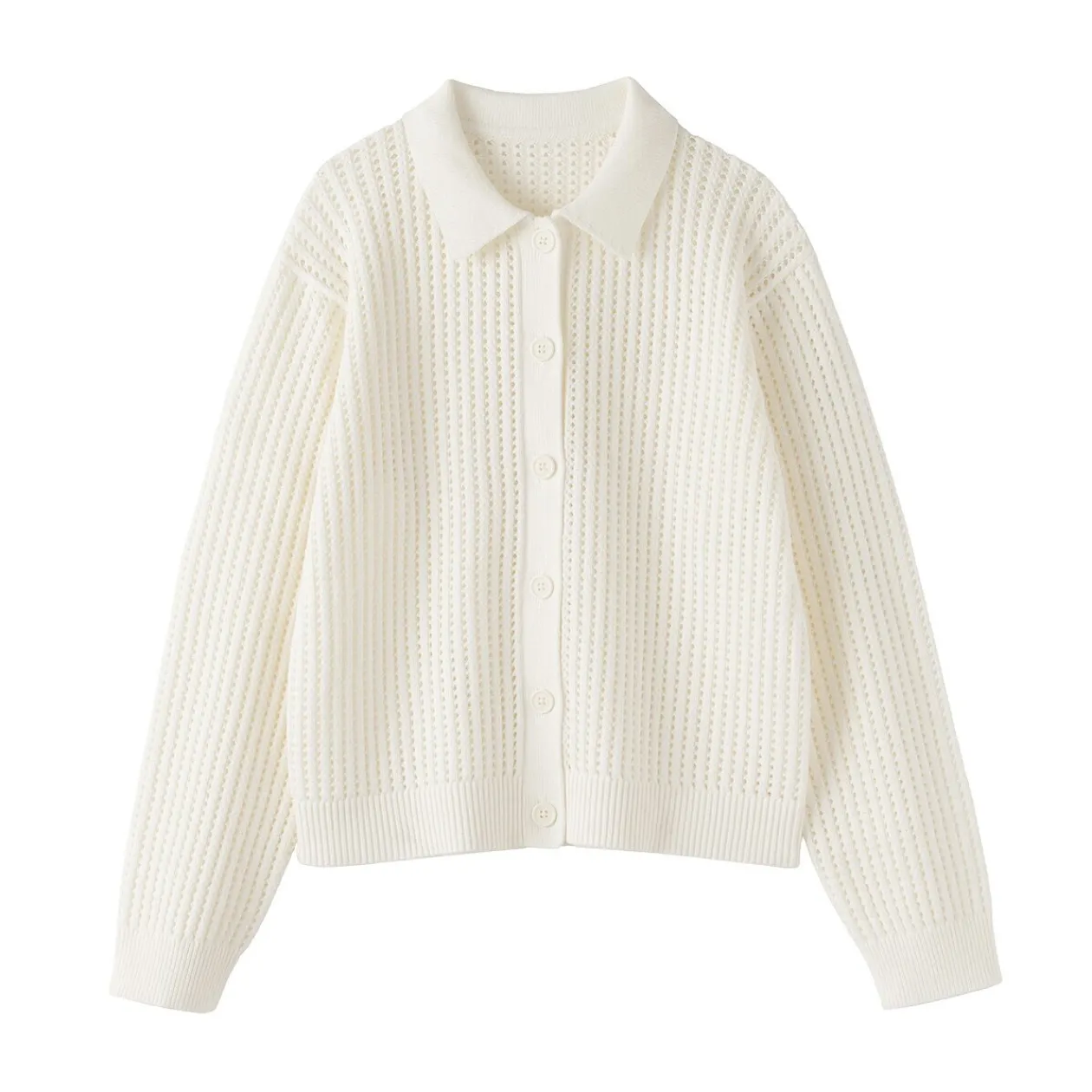 Pulls Et Cardigans^Muji Cardigan à col en tricot de coton mélangé pour femme
