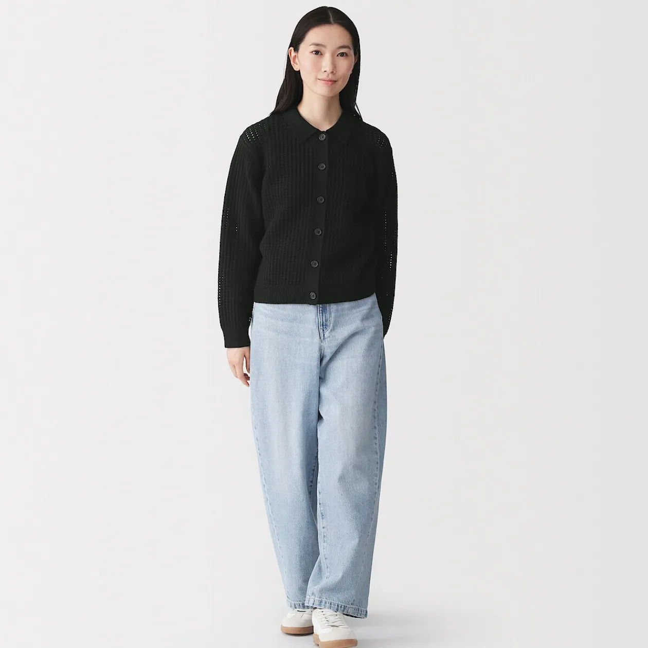 Pulls Et Cardigans^Muji Cardigan à col en tricot de coton mélangé pour femme