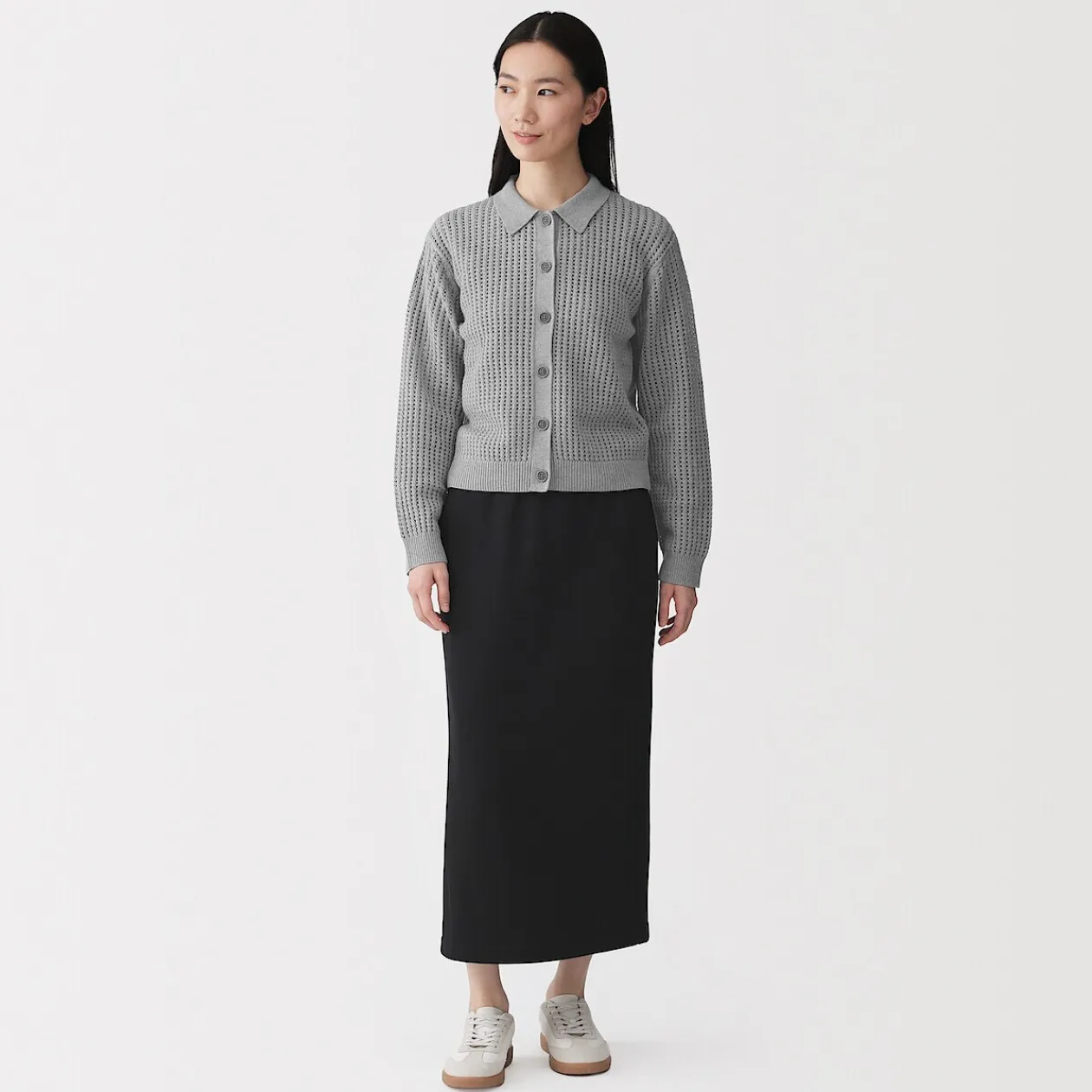 Pulls Et Cardigans^Muji Cardigan à col en tricot de coton mélangé pour femme