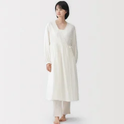 Robes Et Tuniques|Pyjamas Et Vêtements D'Intérieur^Muji Cardigan long en double gaze à pois dobby pour femme