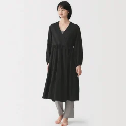 Robes Et Tuniques|Pyjamas Et Vêtements D'Intérieur^Muji Cardigan long en double gaze à pois dobby pour femme