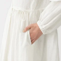 Robes Et Tuniques|Pyjamas Et Vêtements D'Intérieur^Muji Cardigan long en double gaze à pois dobby pour femme