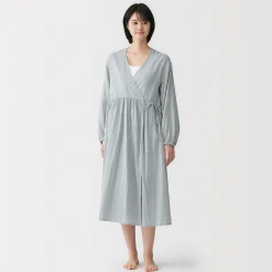 Robes Et Tuniques|Pyjamas Et Vêtements D'Intérieur^Muji Cardigan long en double gaze à pois dobby pour femme