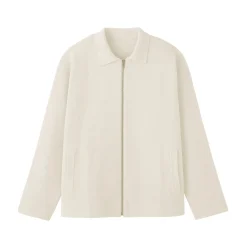 Vestes Et Manteaux^Muji Cardigan zippé à col en maille côtelée Milano de coton pour homme