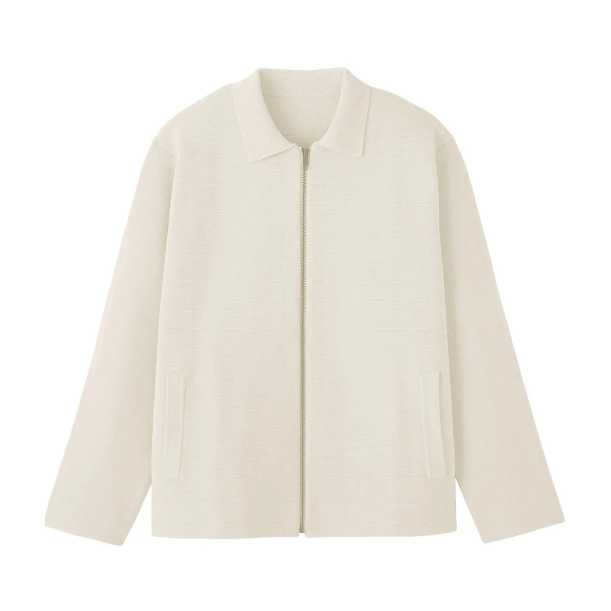 Vestes Et Manteaux^Muji Cardigan zippé à col en maille côtelée Milano de coton pour homme