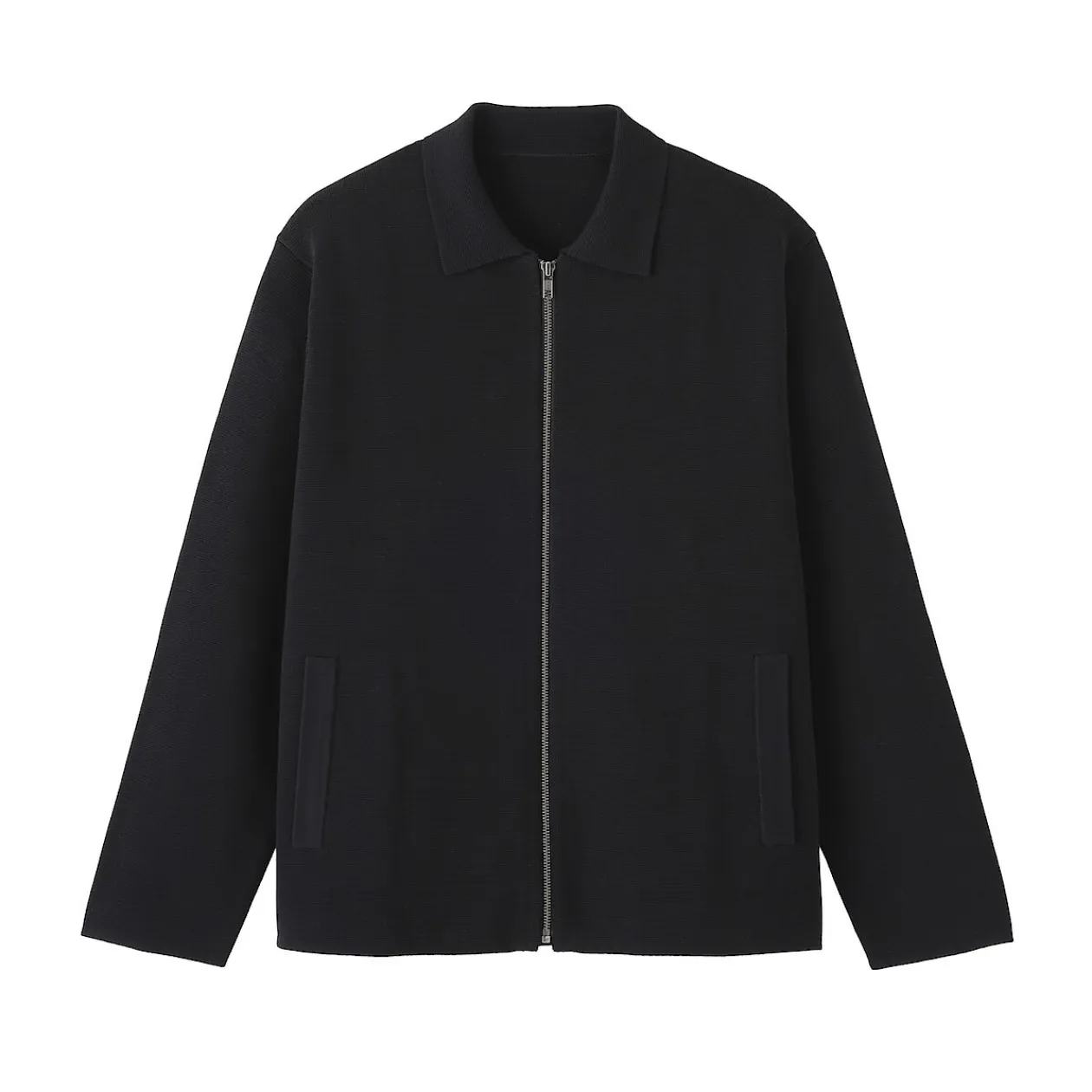 Vestes Et Manteaux^Muji Cardigan zippé à col en maille côtelée Milano de coton pour homme