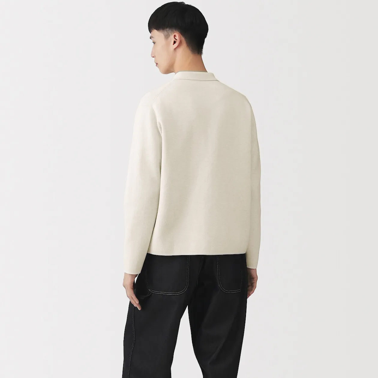 Vestes Et Manteaux^Muji Cardigan zippé à col en maille côtelée Milano de coton pour homme