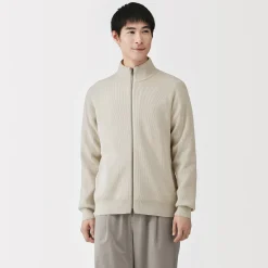 Pulls Et Cardigans^Muji Cardigan zippé et côtelé en mélange de coton pour homme