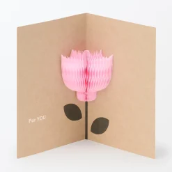 Emballages Cadeaux^Muji Carte pop‐up en papier alvéolé ‐ Fleur