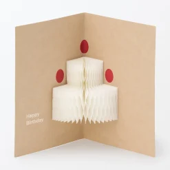 Emballages Cadeaux^Muji Carte pop‐up en papier alvéolé ‐ Gâteau