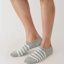 Chaussettes^Muji Chaussettes basses à angle droit pour homme ‐ Rayé.