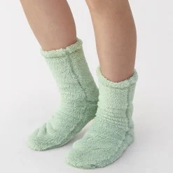 Chaussettes^Muji Chaussettes d'intérieur en polyester recyclé et molleton Boa pour femme