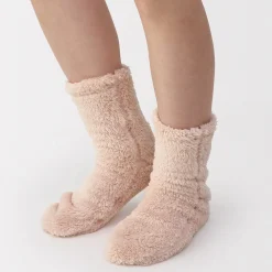 Chaussettes^Muji Chaussettes d'intérieur en polyester recyclé et molleton Boa pour femme