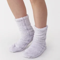 Chaussettes^Muji Chaussettes d'intérieur en polyester recyclé et molleton Boa pour femme
