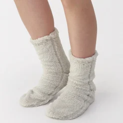 Chaussettes^Muji Chaussettes d'intérieur en polyester recyclé et molleton Boa pour femme