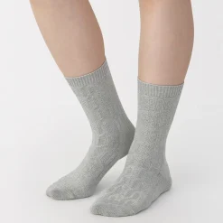 Chaussettes^Muji Chaussettes en maille torsadée à angle droit