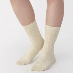 Chaussettes^Muji Chaussettes en maille torsadée à angle droit