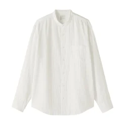 Chemises^Muji Chemise à col mao en double gaze de kapok mélangé pour homme