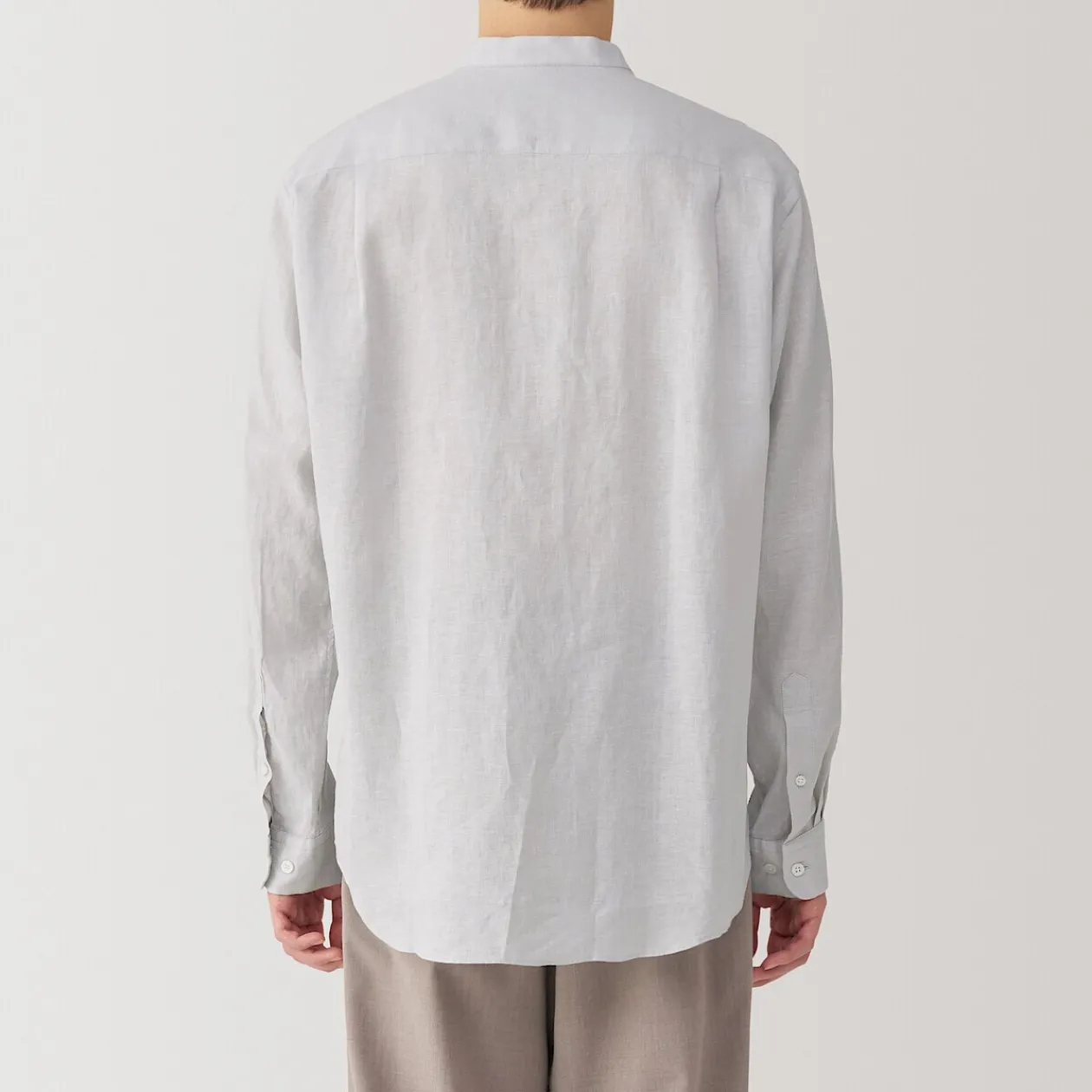 Chemises^Muji Chemise à col mao en lin lavé pour homme