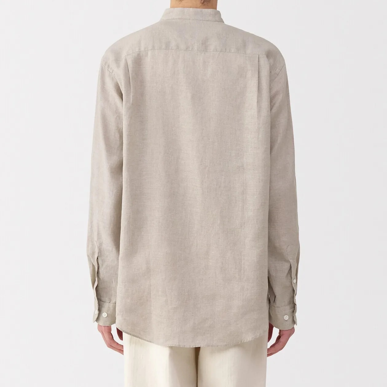 Chemises^Muji Chemise à col mao en lin lavé pour homme