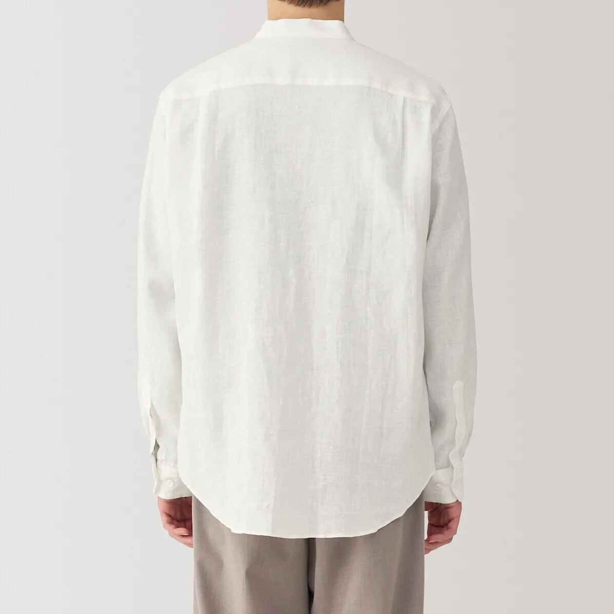 Chemises^Muji Chemise à col mao en lin lavé pour homme