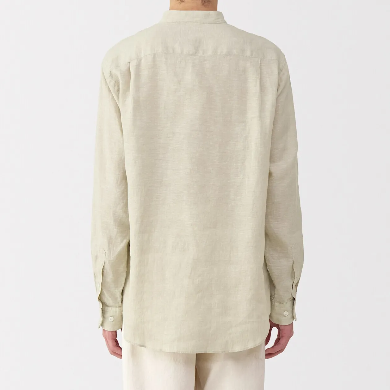 Chemises^Muji Chemise à col mao en lin lavé pour homme