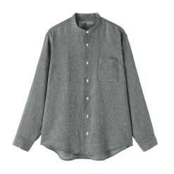 Chemises^Muji Chemise à col mao en lin lavé pour homme