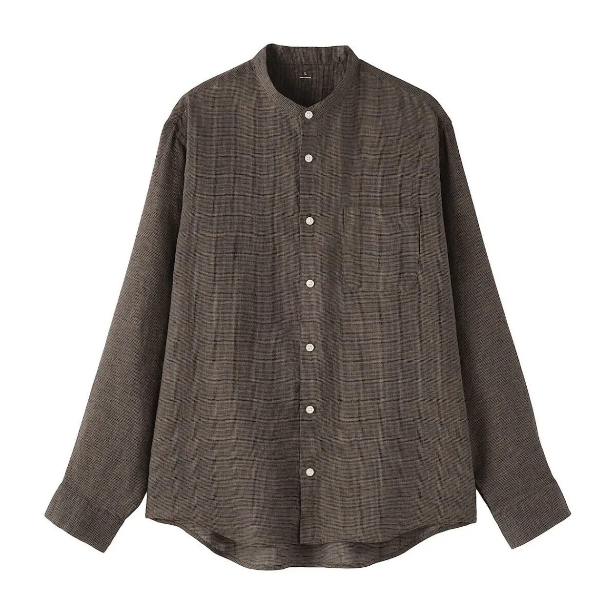 Chemises^Muji Chemise à col mao en lin lavé pour homme
