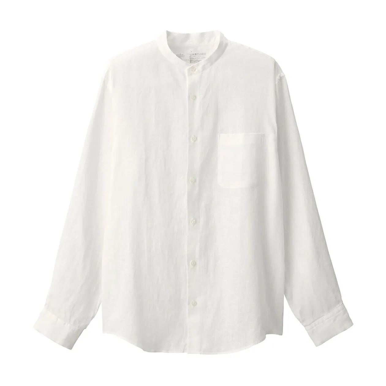 Chemises^Muji Chemise à col mao en lin lavé pour homme