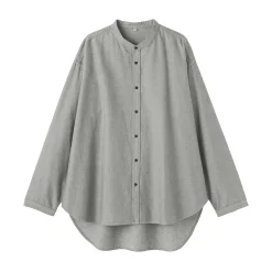 Chemises^Muji Chemise à col montant en coton brossé pour femme