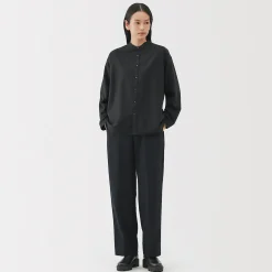 Chemises^Muji Chemise à col montant en coton brossé pour femme