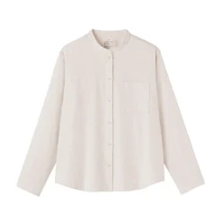 Chemises^Muji Chemise à col montant en flanelle brossée double femme