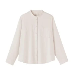 Chemises^Muji Chemise à col montant en flanelle brossée double femme