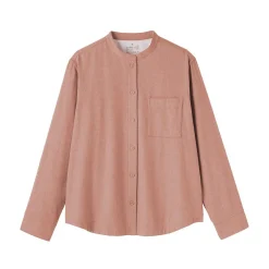 Chemises^Muji Chemise à col montant en flanelle brossée double femme