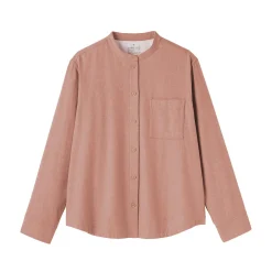 Chemises^Muji Chemise à col montant en flanelle brossée double femme