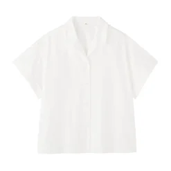 Chemises^Muji Chemise à manches courtes en popeline de coton biologique pour femme