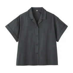 Chemises^Muji Chemise à manches courtes en popeline de coton biologique pour femme